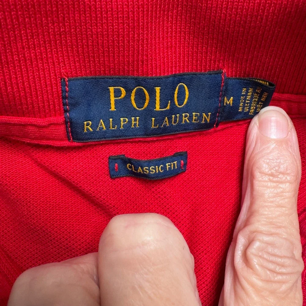 Polo Ralph Lauren Mens Classic Fit Red Short Sleeve Pony Logo Polo Shirt Size M